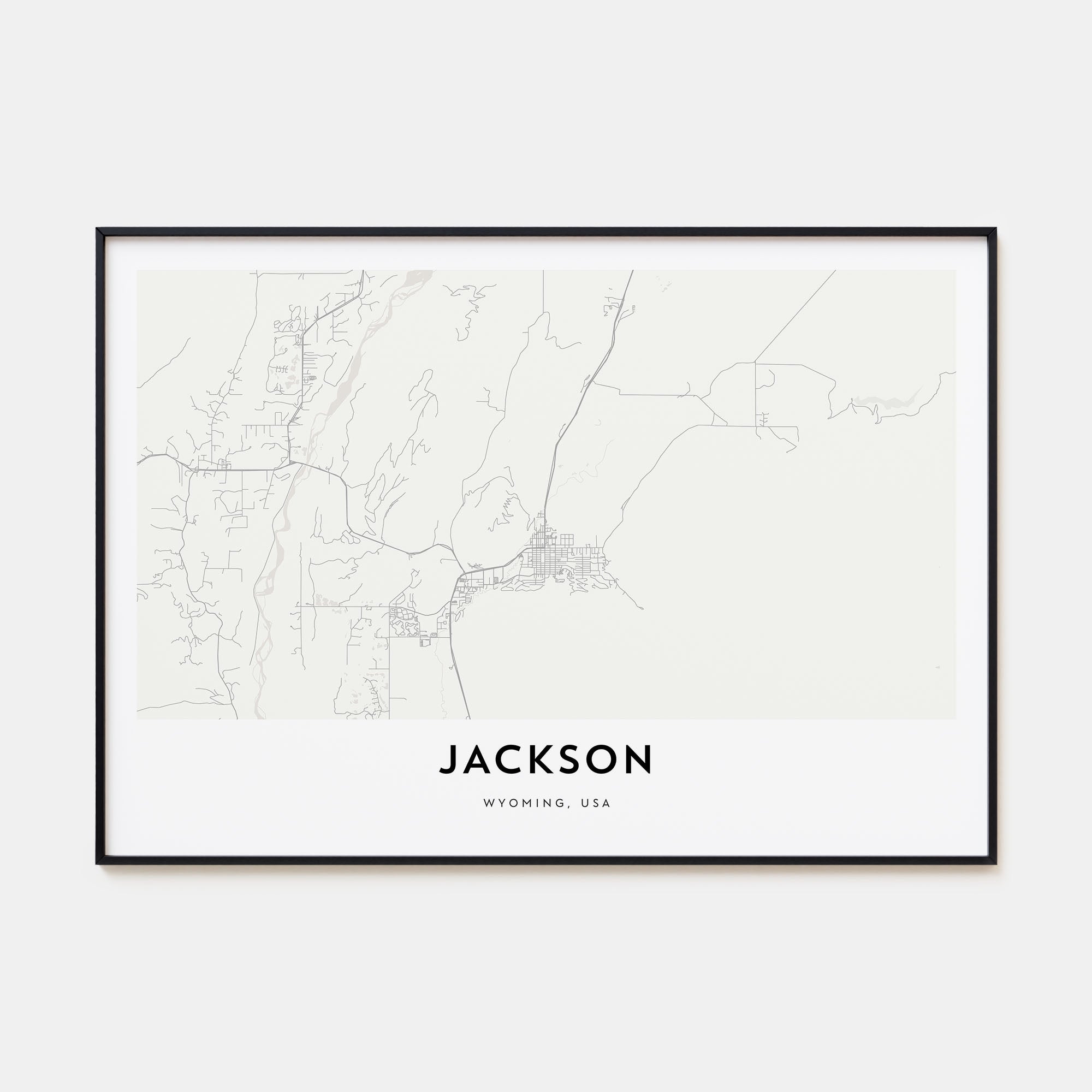 Jackson, Wyoming Map Landscape Poster