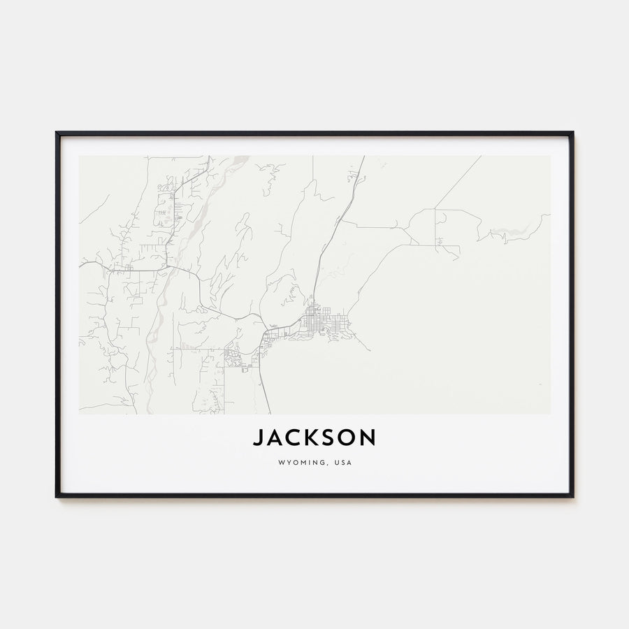 Jackson, Wyoming Map Landscape Poster
