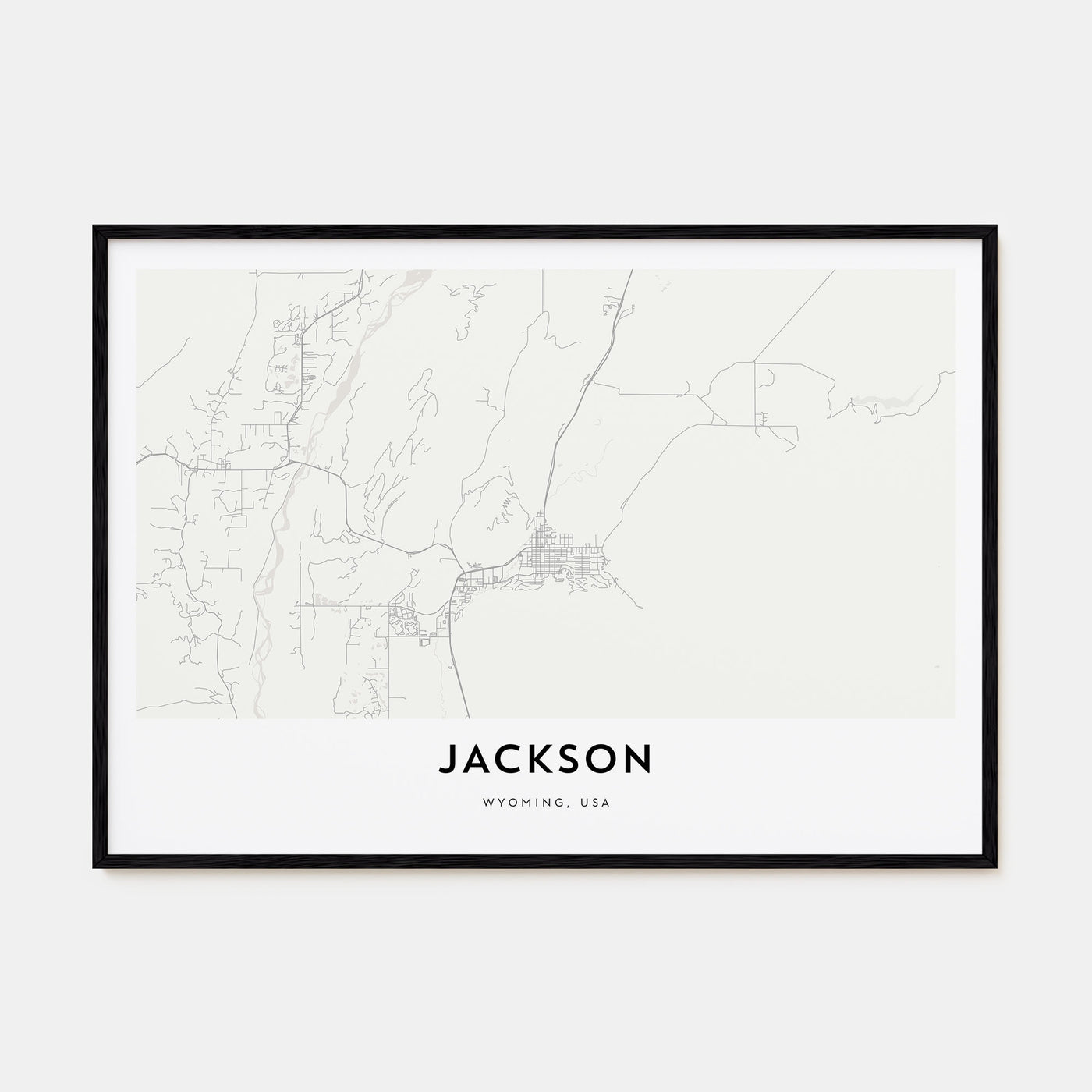 Jackson, Wyoming Map Landscape Poster