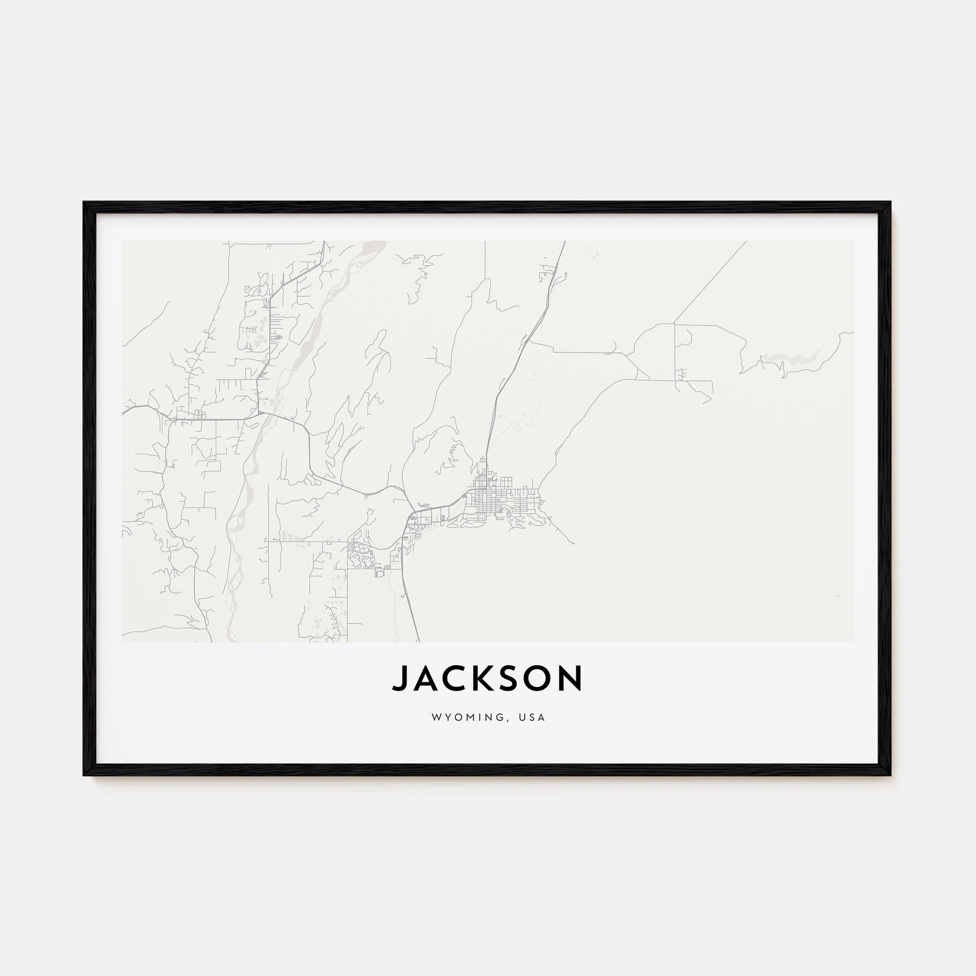 Jackson, Wyoming Map Landscape Poster