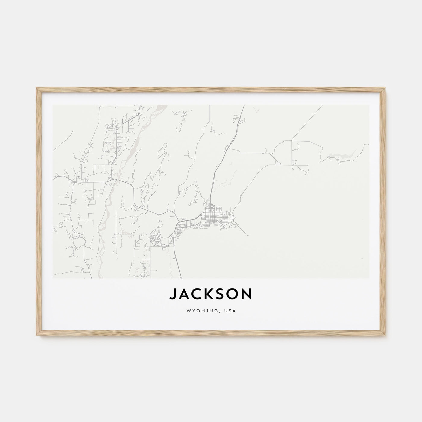 Jackson, Wyoming Map Landscape Poster