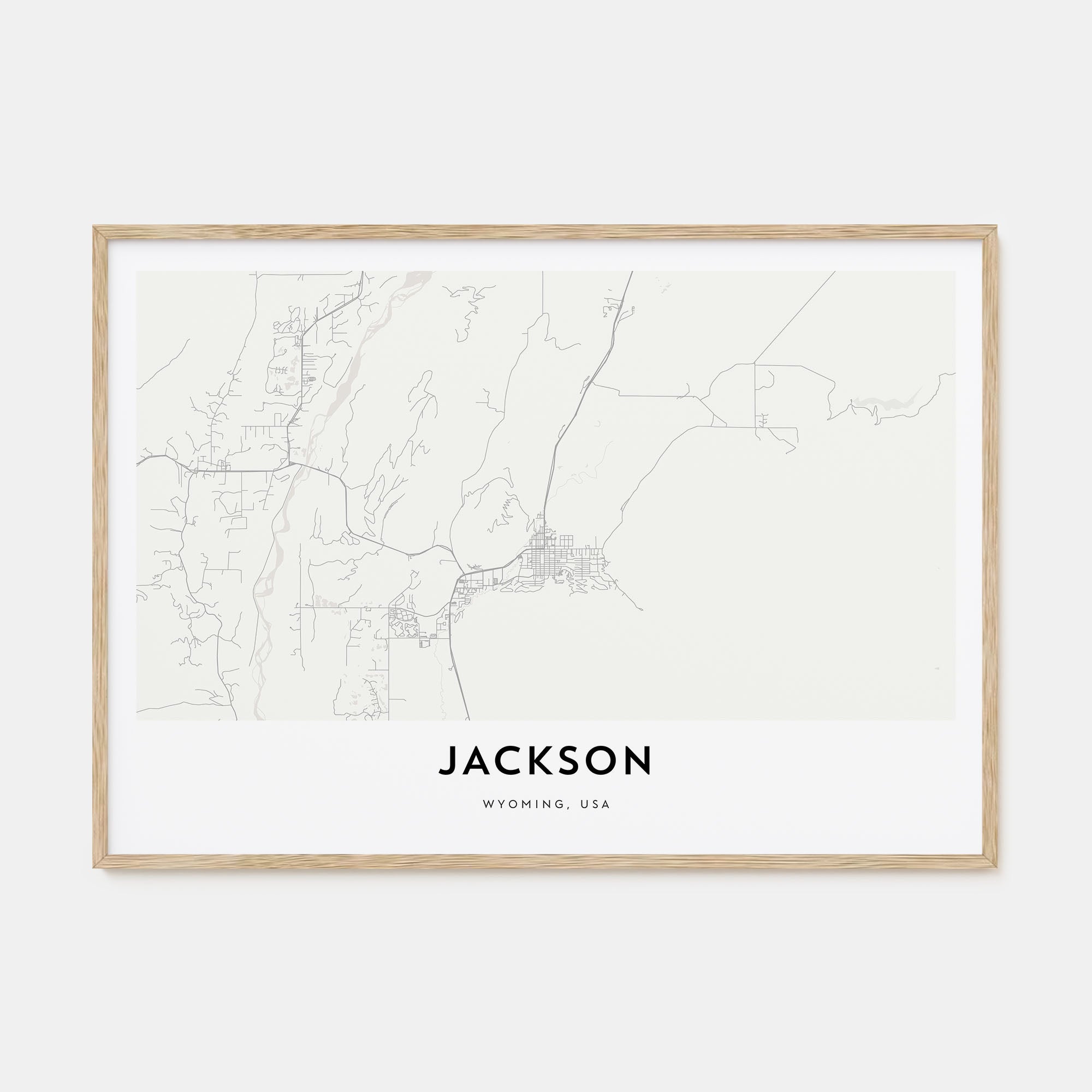 Jackson, Wyoming Map Landscape Poster