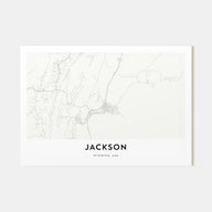 Jackson, Wyoming Map Landscape Poster