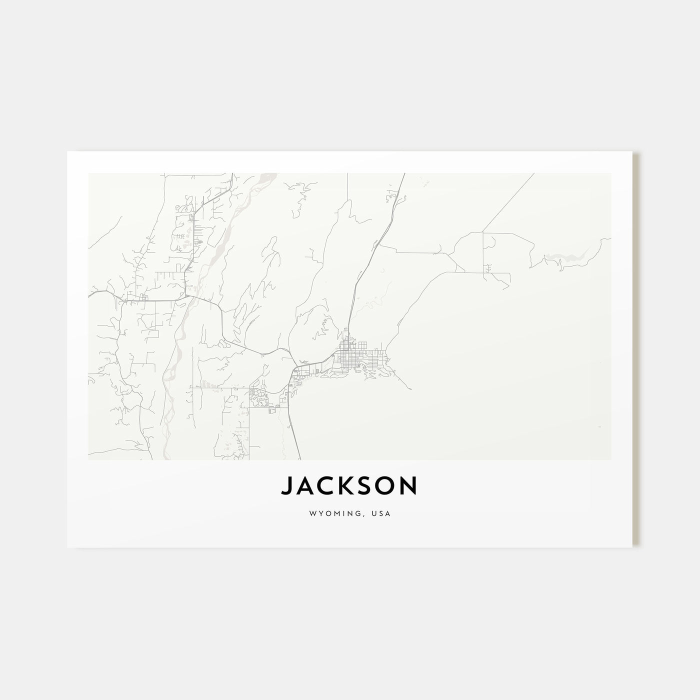 Jackson, Wyoming Map Landscape Poster
