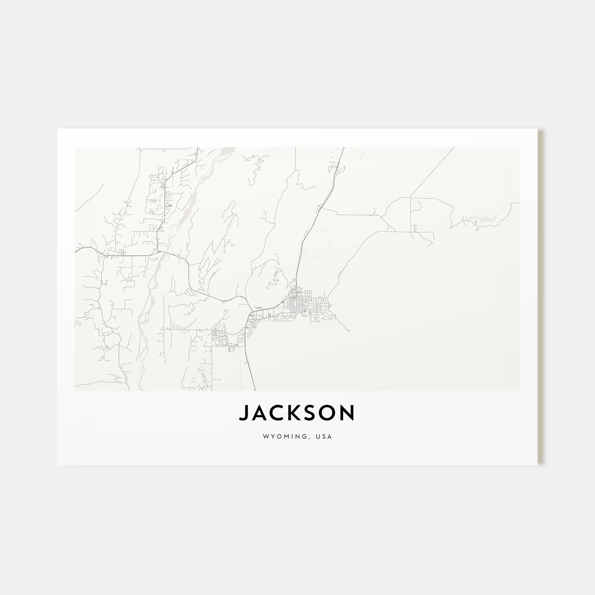 Jackson, Wyoming Map Landscape Poster