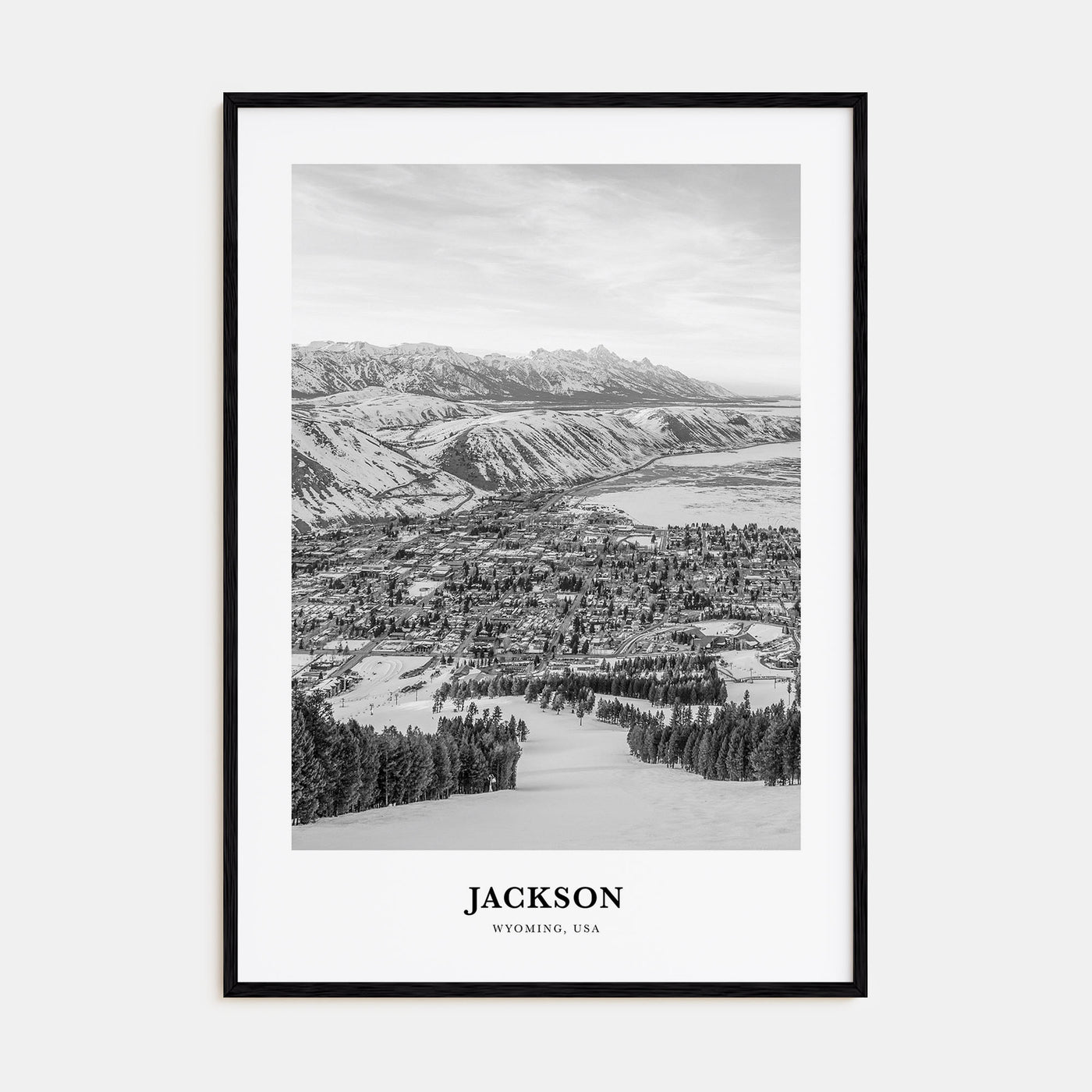 Jackson, Wyoming Portrait B&W Poster