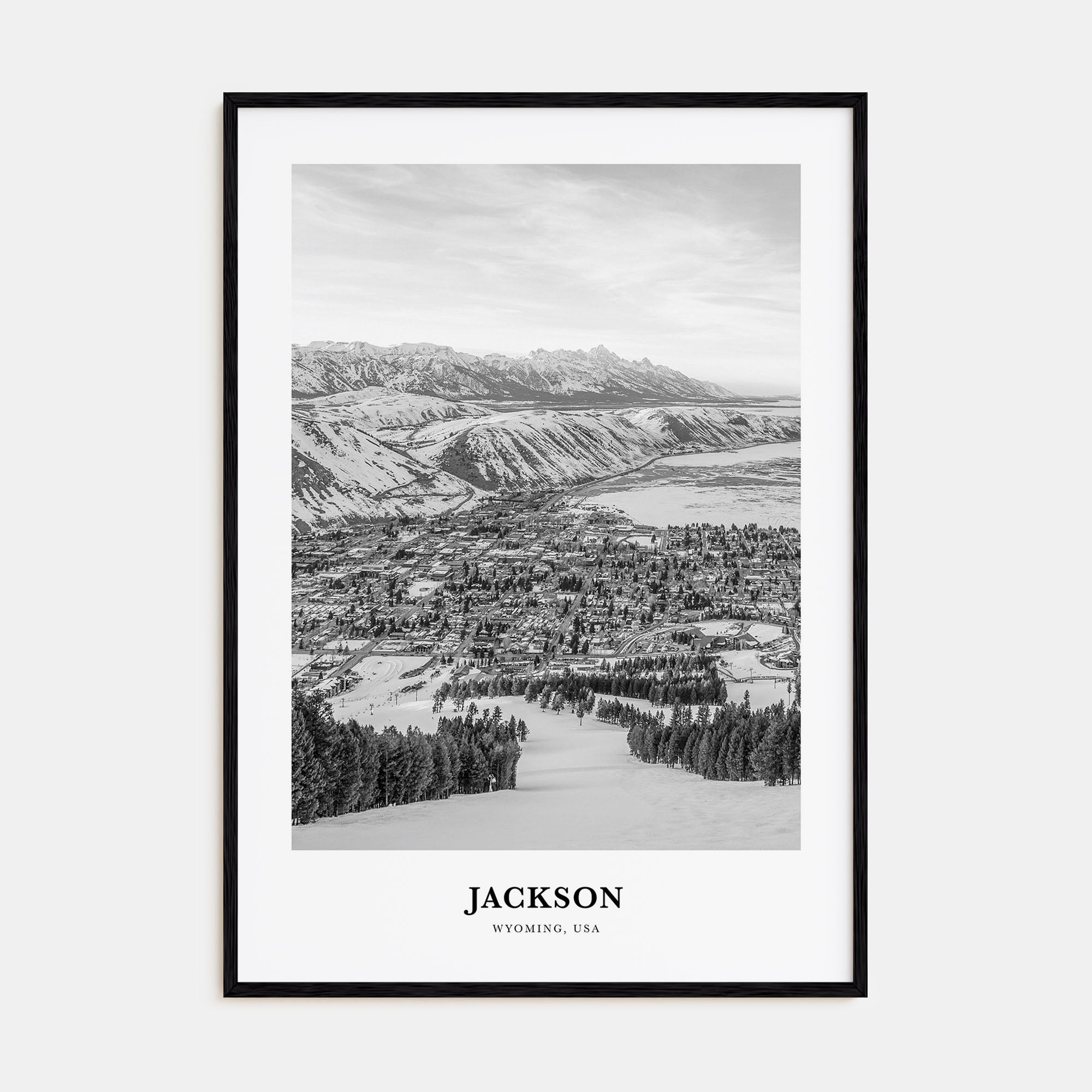 Jackson, Wyoming Portrait B&W Poster