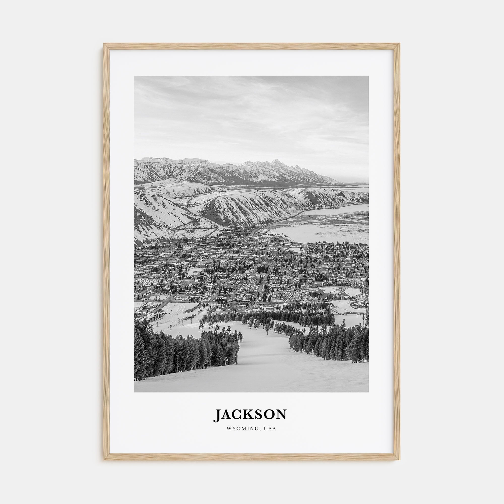 Jackson, Wyoming Portrait B&W Poster