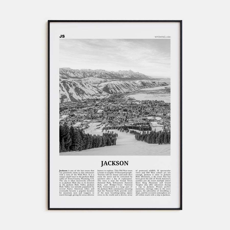Jackson, Wyoming Travel B&W Poster