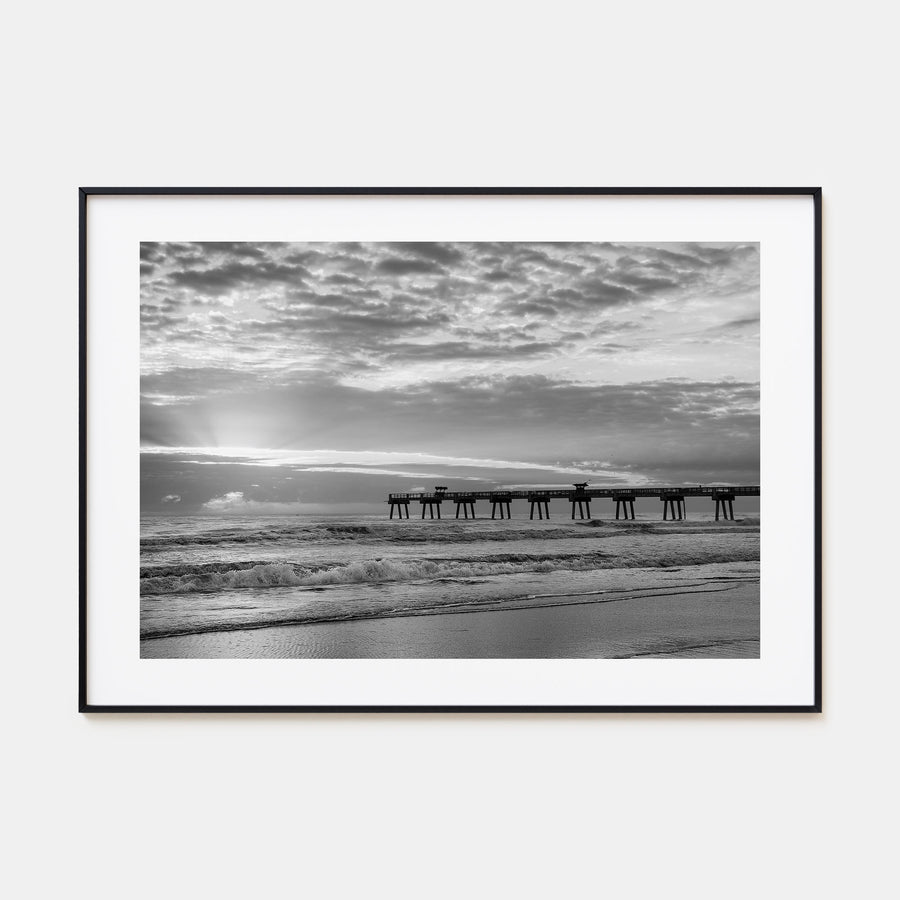Jacksonville Beach Landscape B&W Poster
