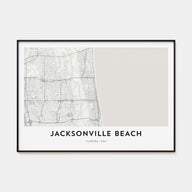 Jacksonville Beach Map Landscape Poster