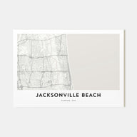Jacksonville Beach Map Landscape Poster