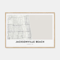 Jacksonville Beach Map Landscape Poster