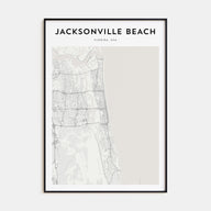 Jacksonville Beach Map Portrait Poster