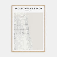 Jacksonville Beach Map Portrait Poster