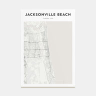 Jacksonville Beach Map Portrait Poster