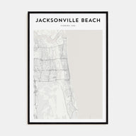 Jacksonville Beach Map Portrait Poster