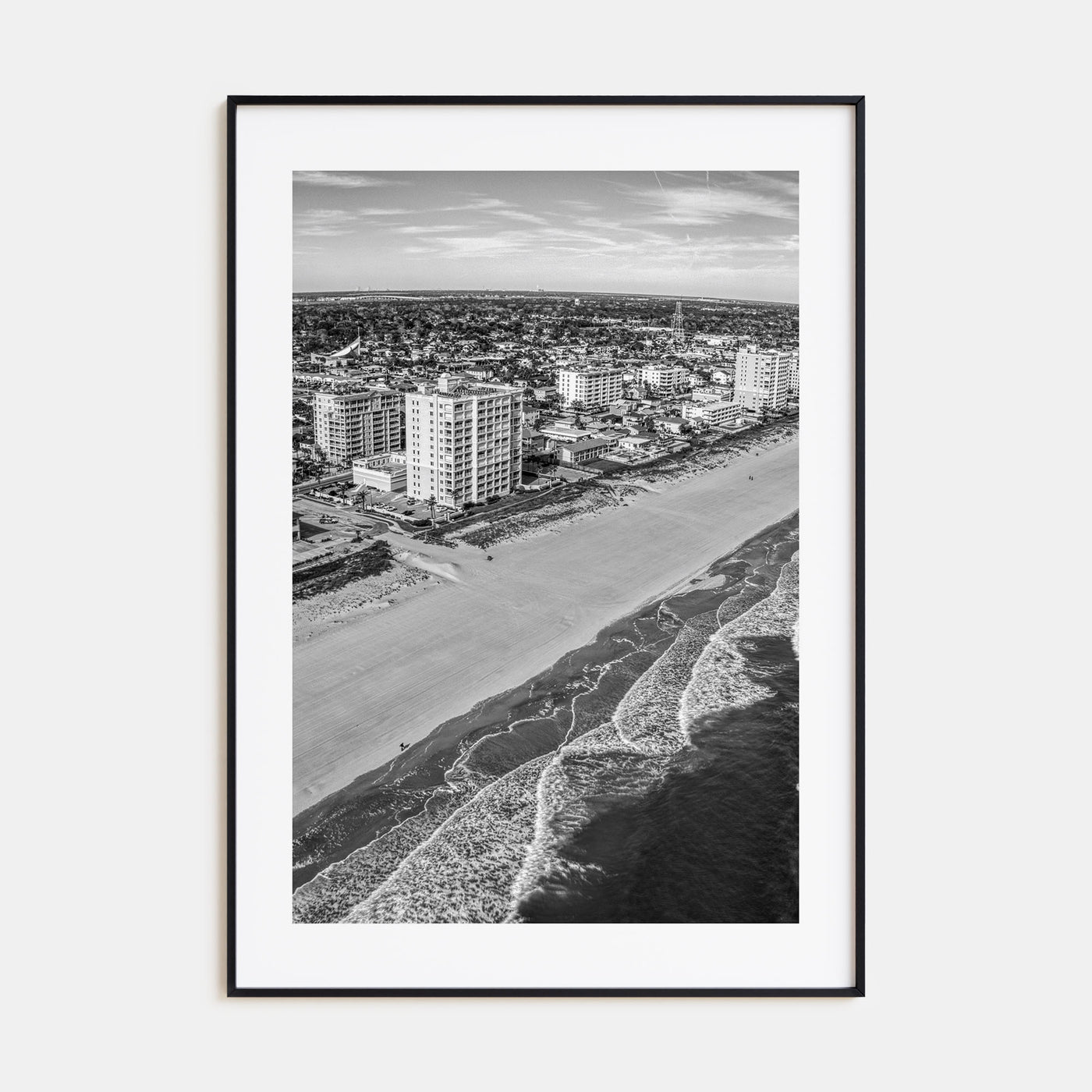 Jacksonville Beach Photo B&W Poster