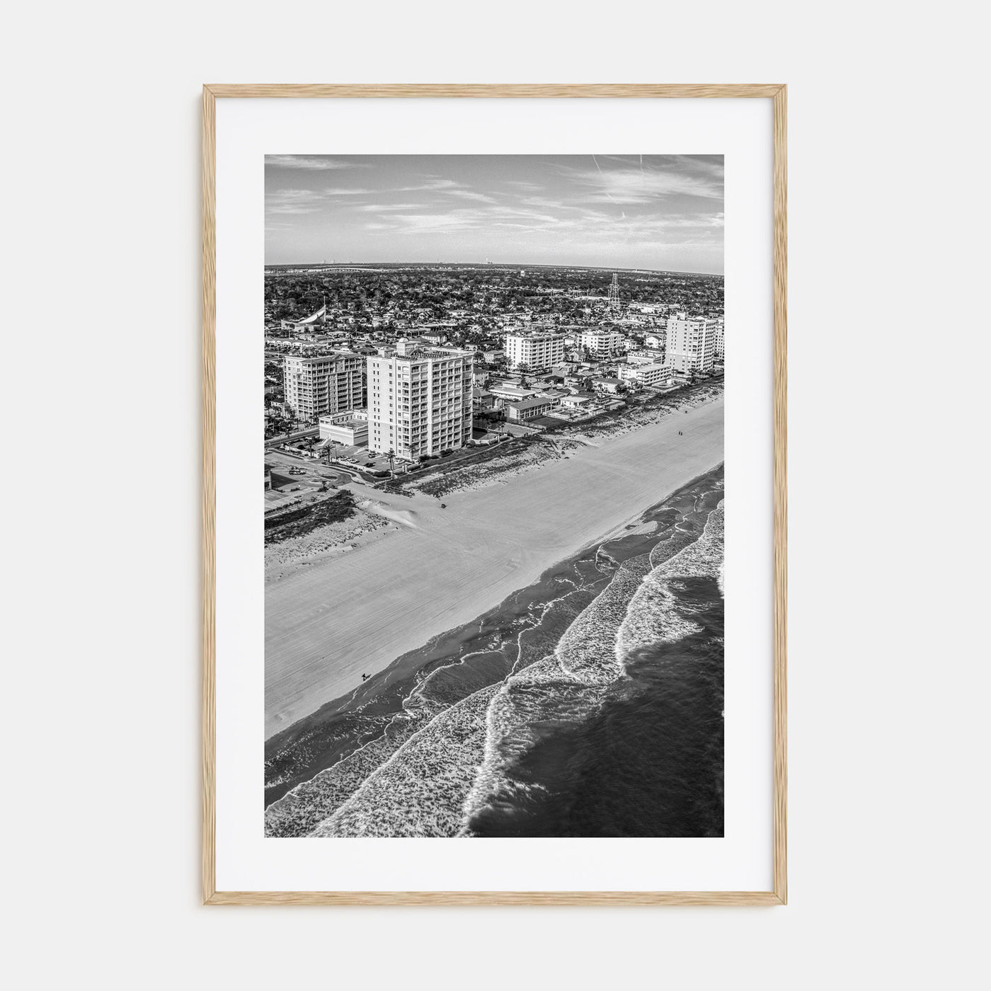Jacksonville Beach Photo B&W Poster