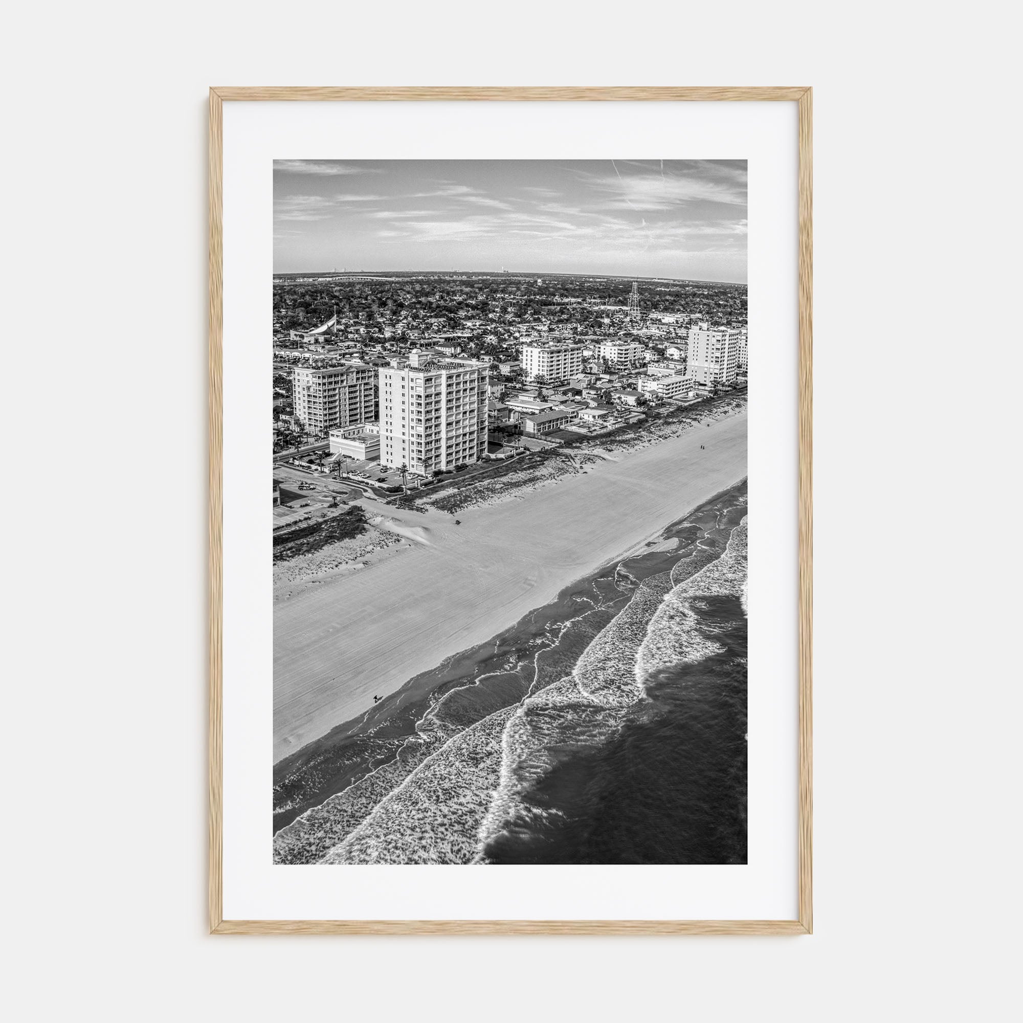 Jacksonville Beach Photo B&W Poster