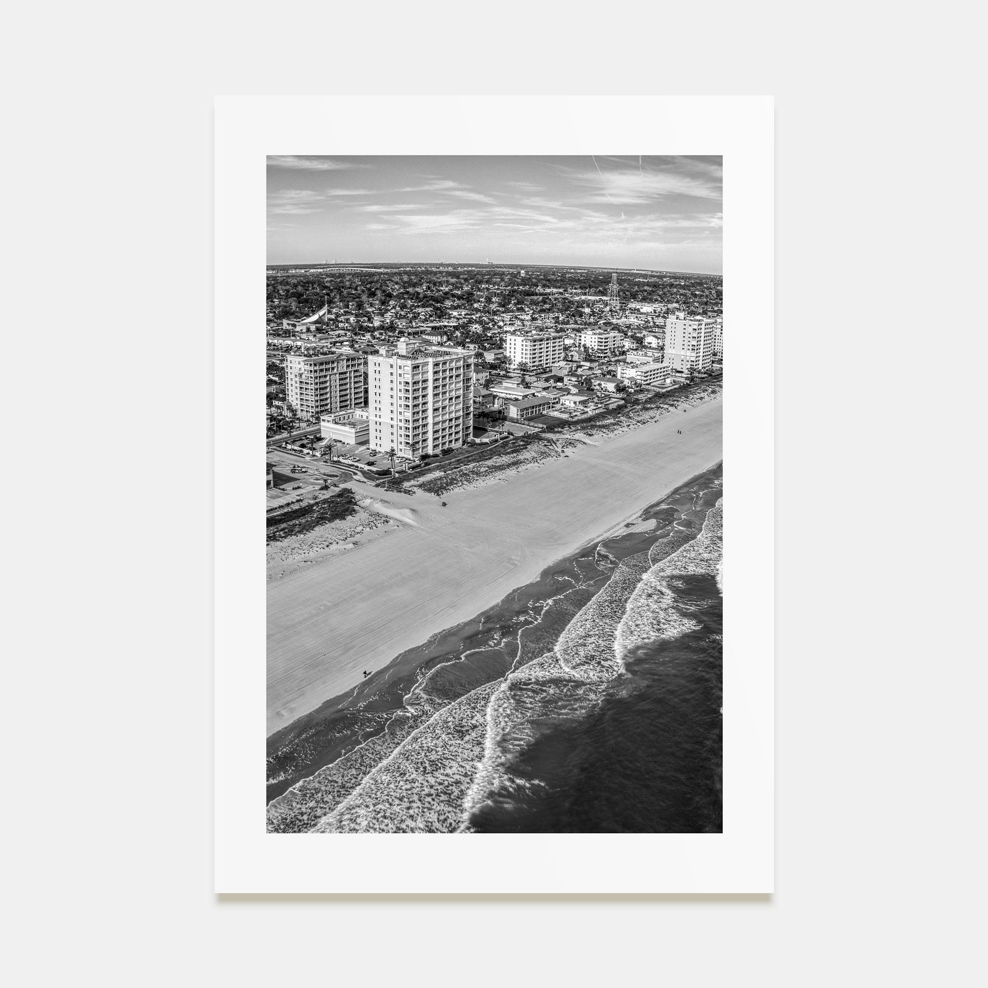 Jacksonville Beach Photo B&W Poster