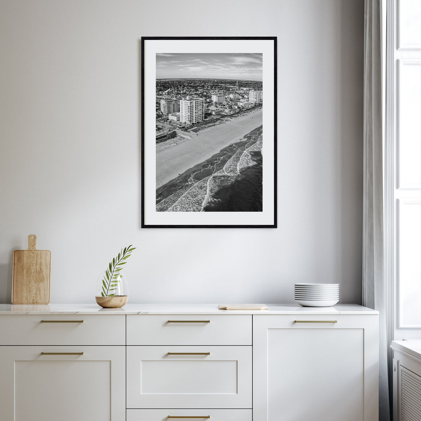 Jacksonville Beach Photo B&W Poster