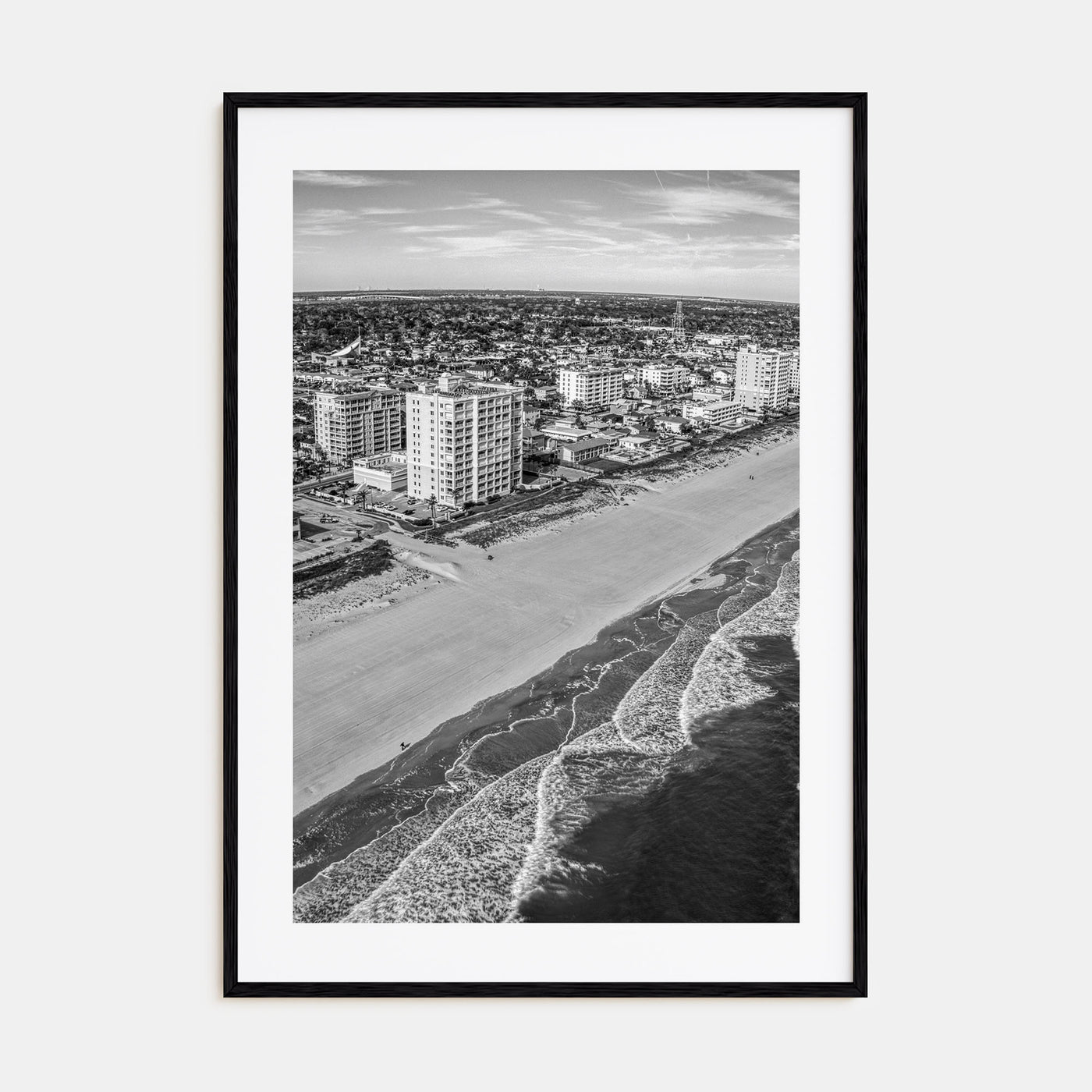 Jacksonville Beach Photo B&W Poster