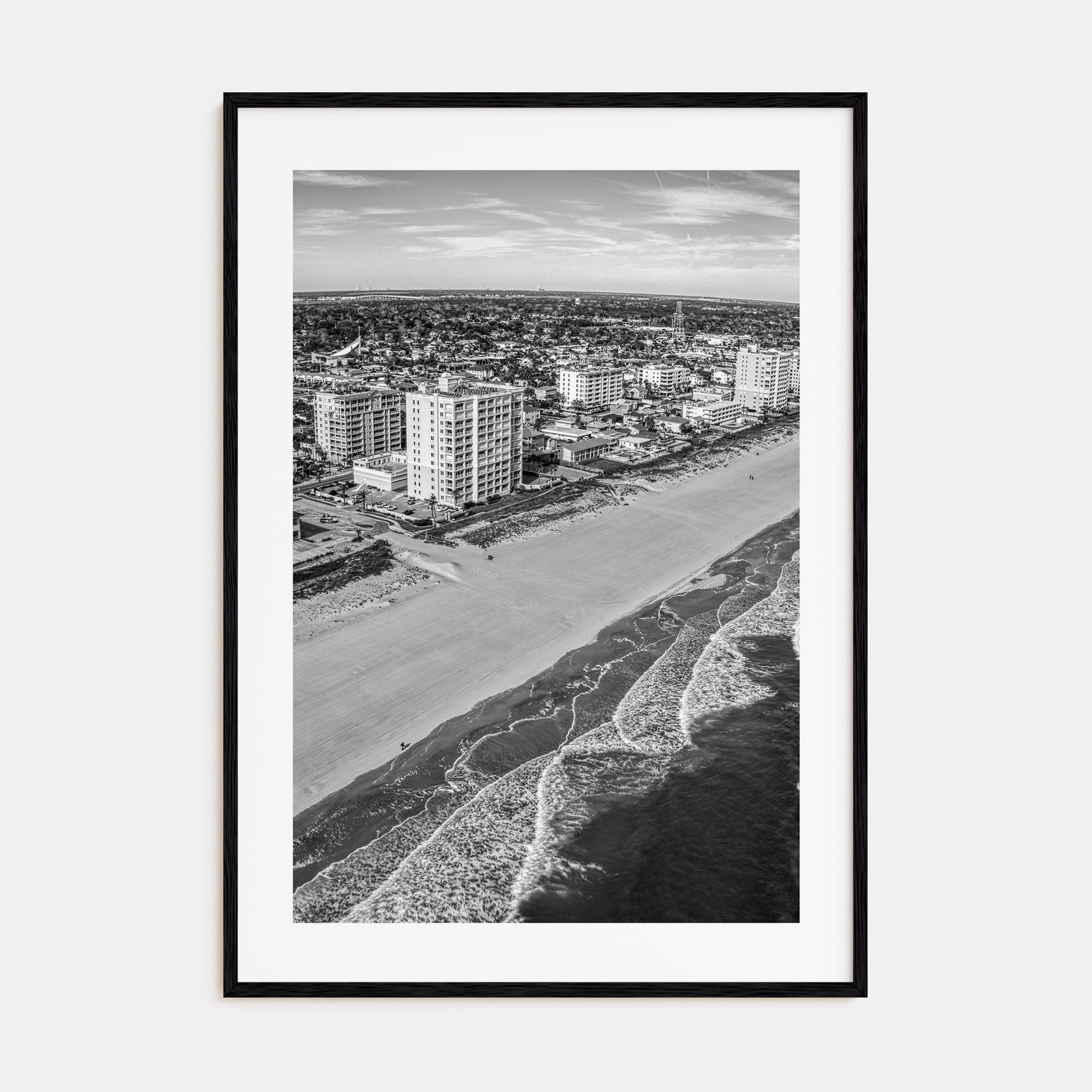 Jacksonville Beach Photo B&W Poster