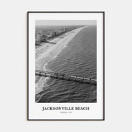 Jacksonville Beach Portrait B&W Poster