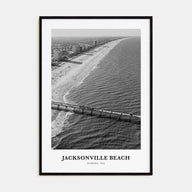 Jacksonville Beach Portrait B&W Poster