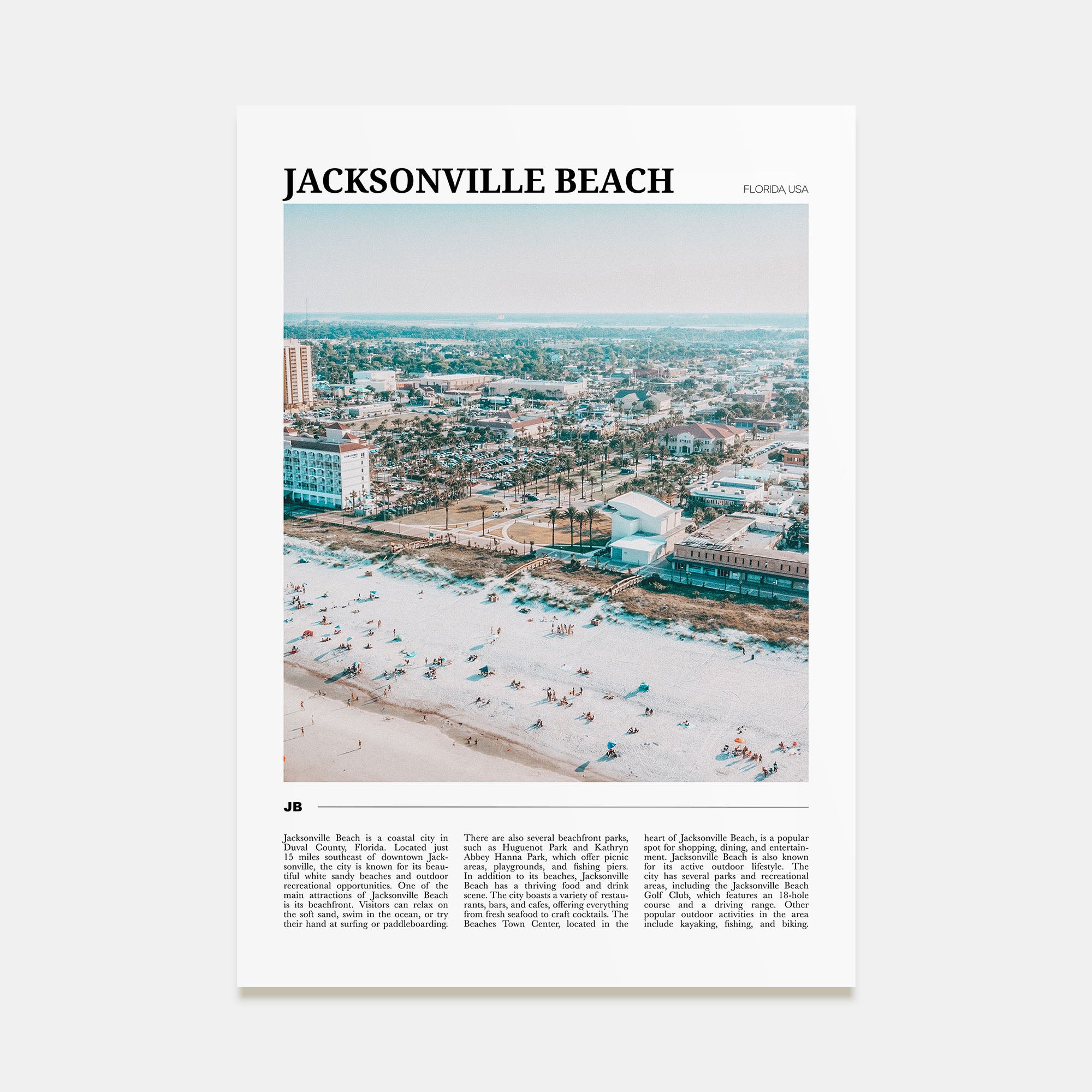 Jacksonville Beach Travel Color Poster