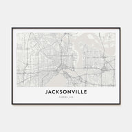 Jacksonville Map Landscape Poster