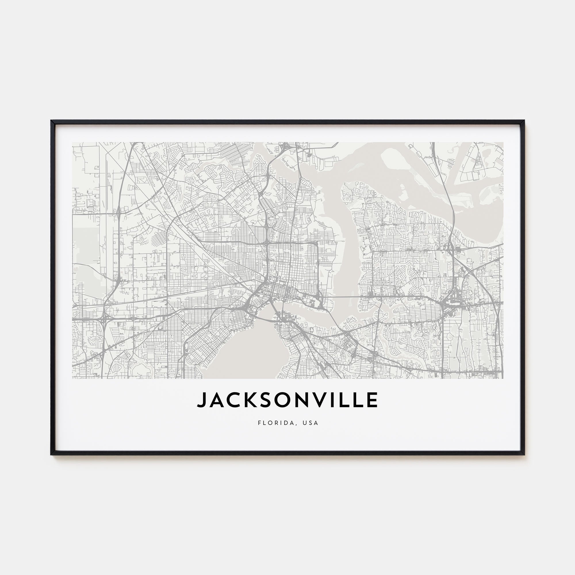 Jacksonville Map Landscape Poster