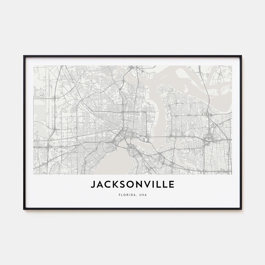 Jacksonville Map Landscape Poster
