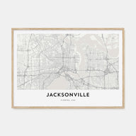 Jacksonville Map Landscape Poster