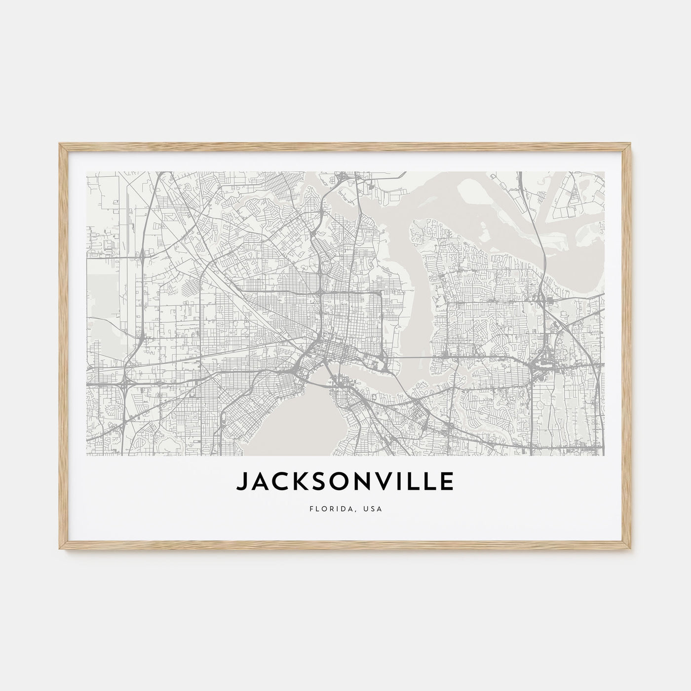 Jacksonville Map Landscape Poster