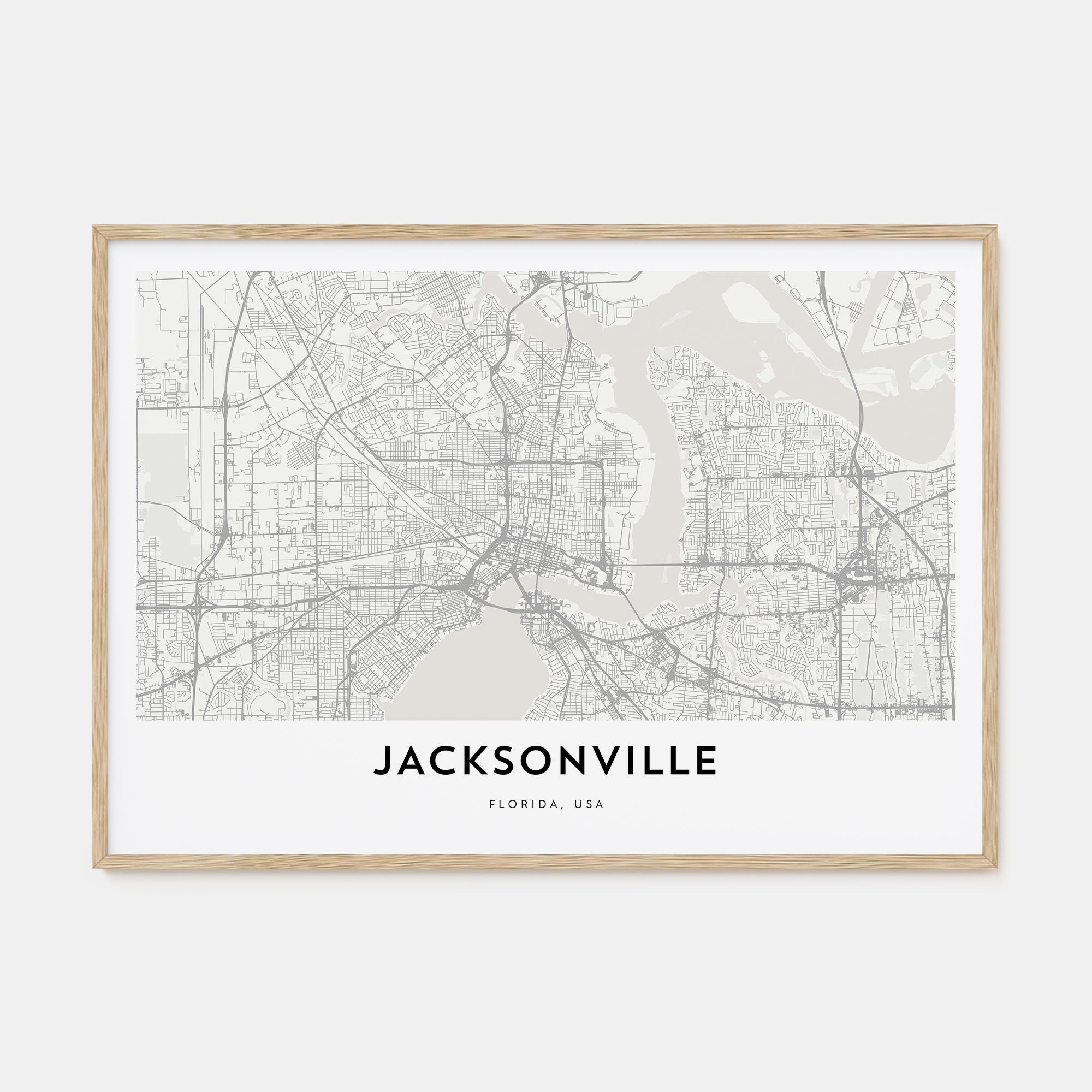 Jacksonville Map Landscape Poster