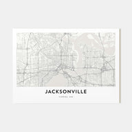 Jacksonville Map Landscape Poster