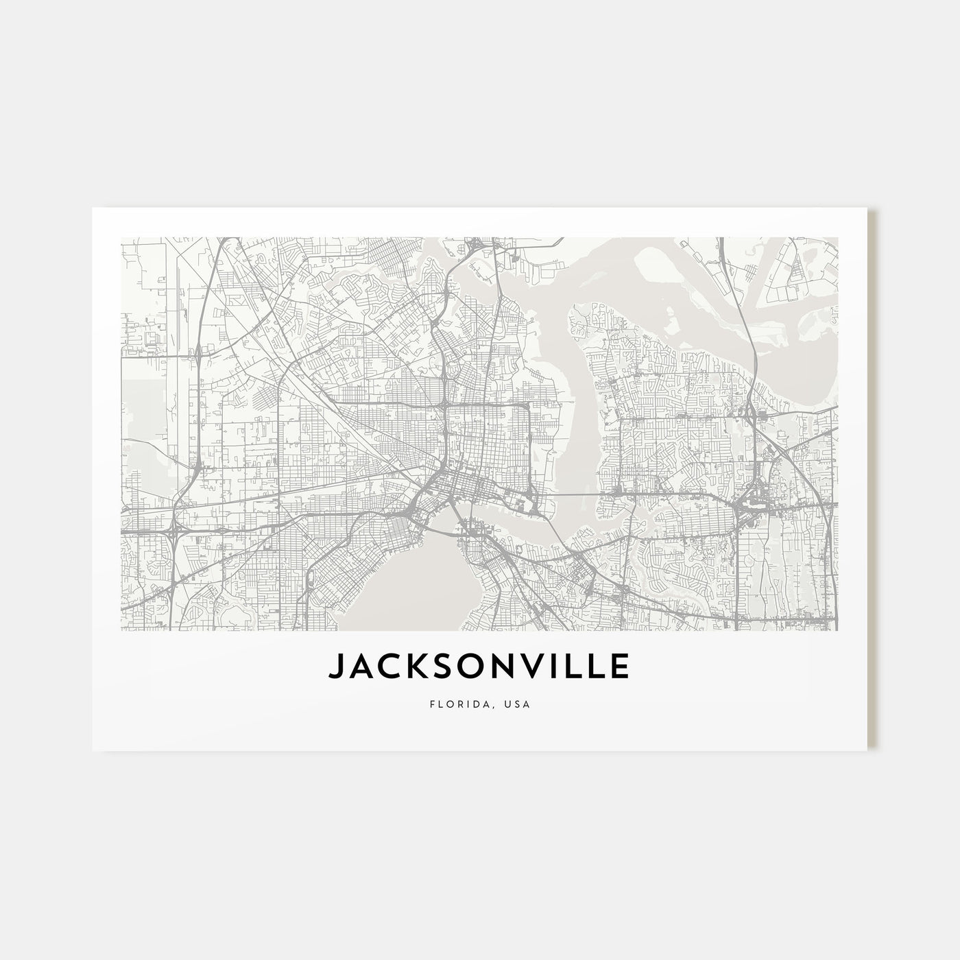 Jacksonville Map Landscape Poster