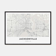 Jacksonville Map Landscape Poster