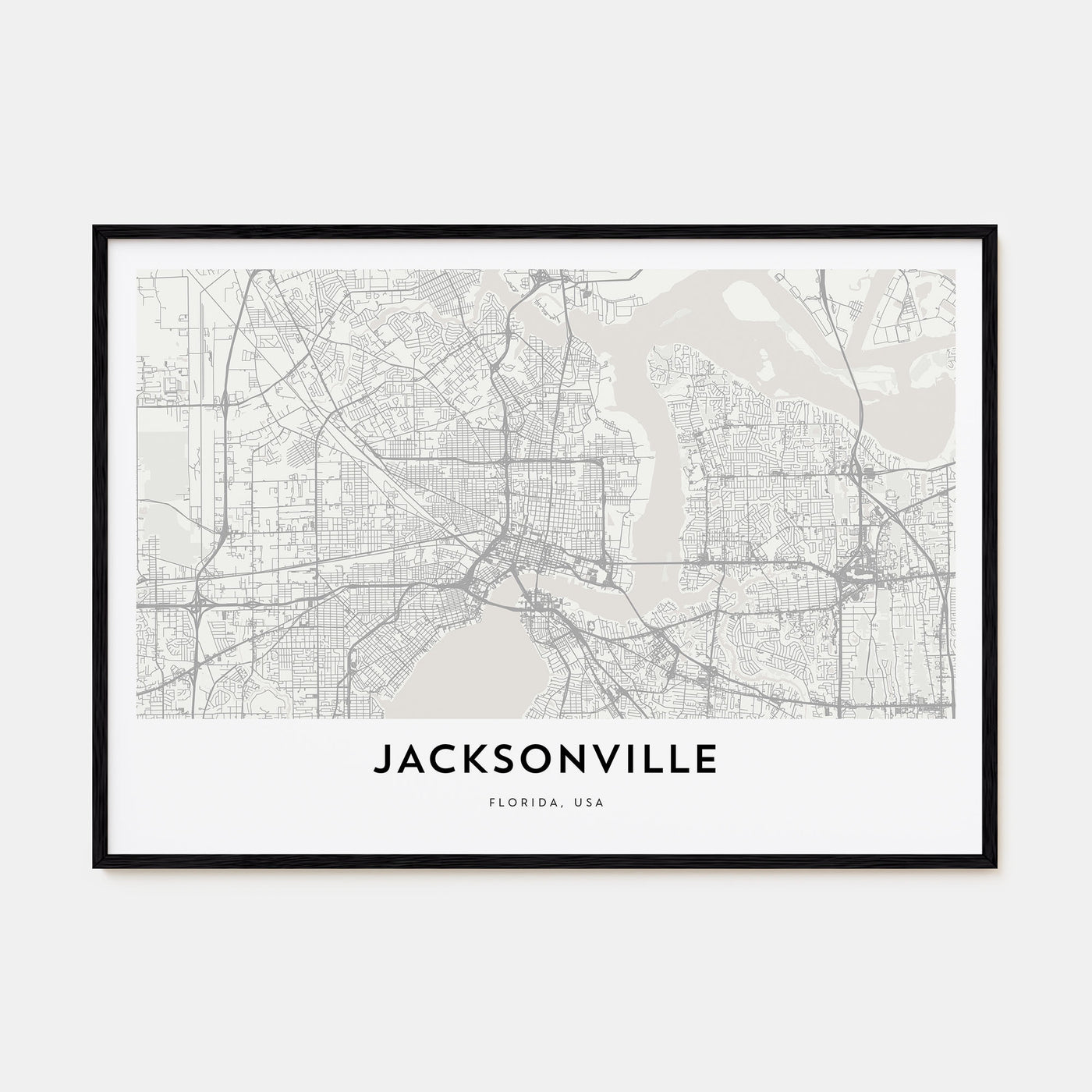 Jacksonville Map Landscape Poster