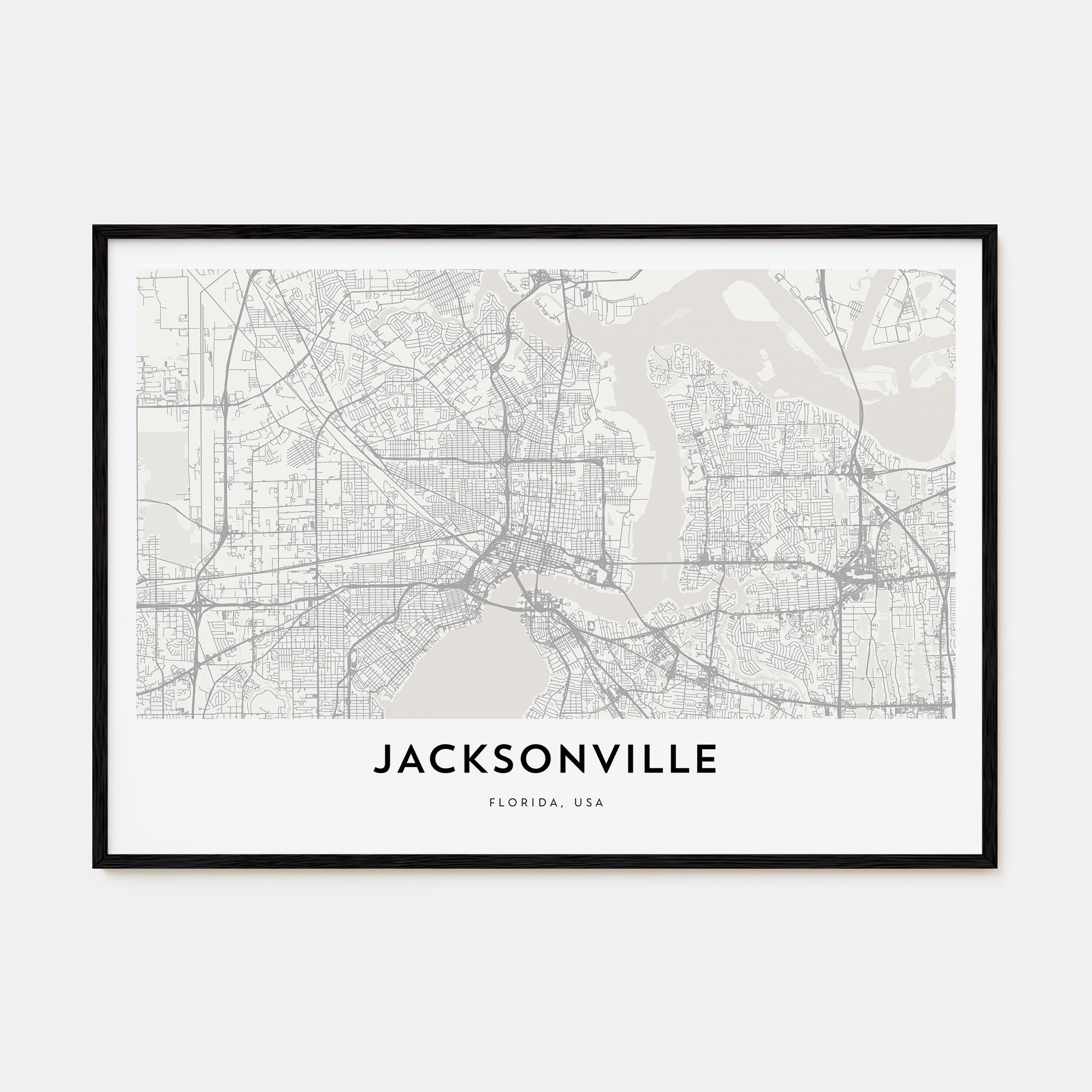 Jacksonville Map Landscape Poster