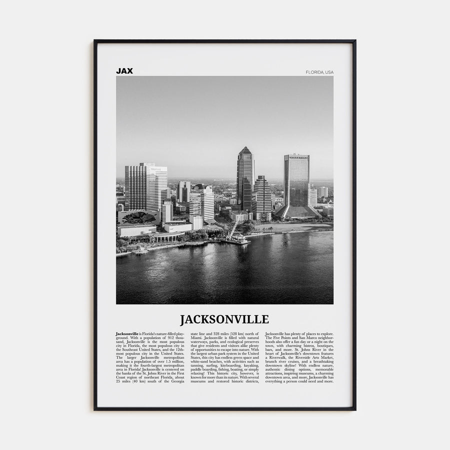 Jacksonville Travel B&W No 1 Poster
