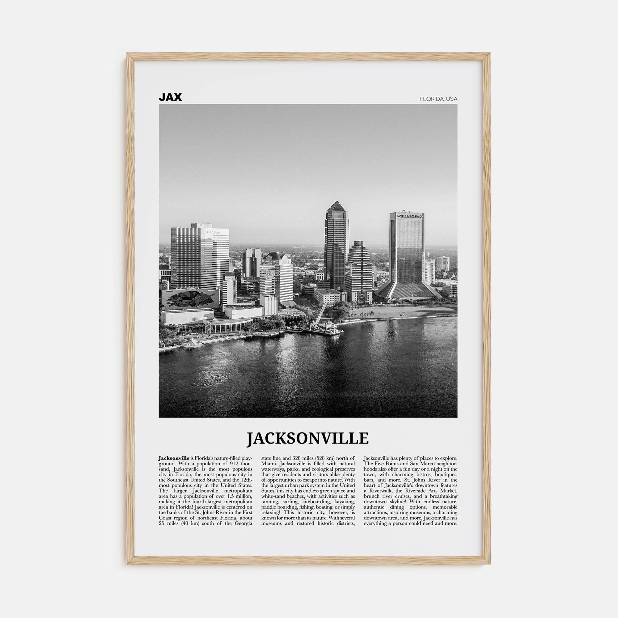 Jacksonville Travel B&W No 1 Poster