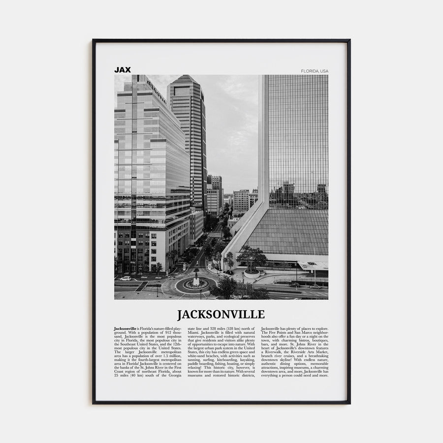 Jacksonville Travel B&W No 2 Poster