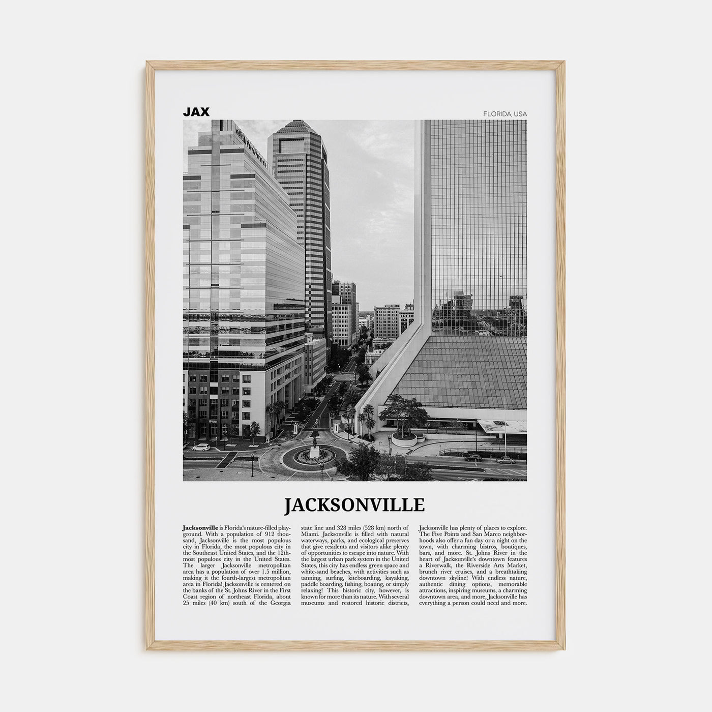 Jacksonville Travel B&W No 2 Poster