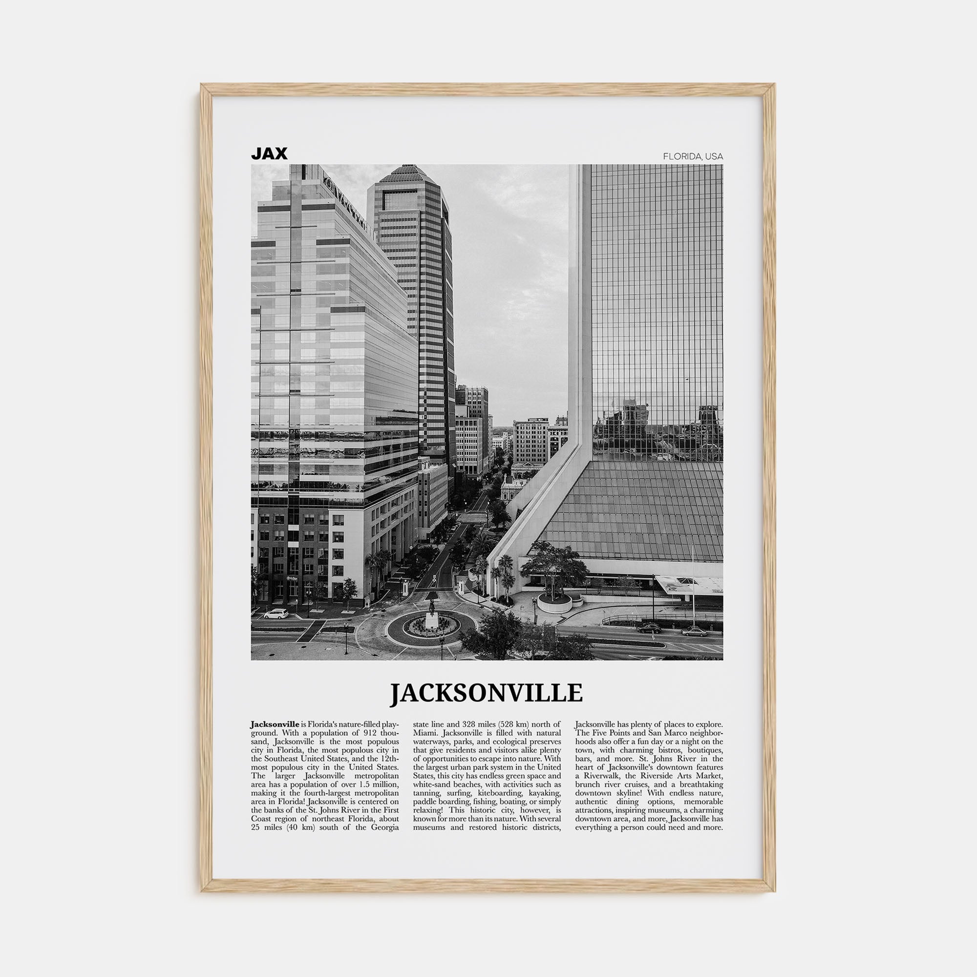 Jacksonville Travel B&W No 2 Poster