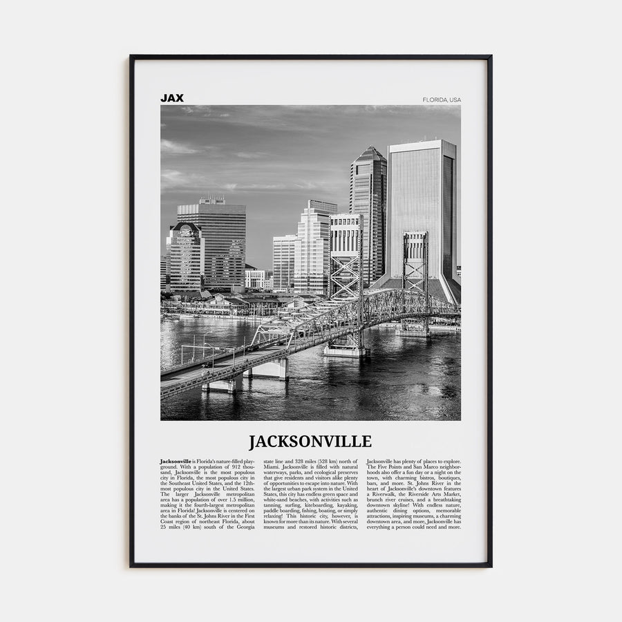 Jacksonville Travel B&W No 3 Poster
