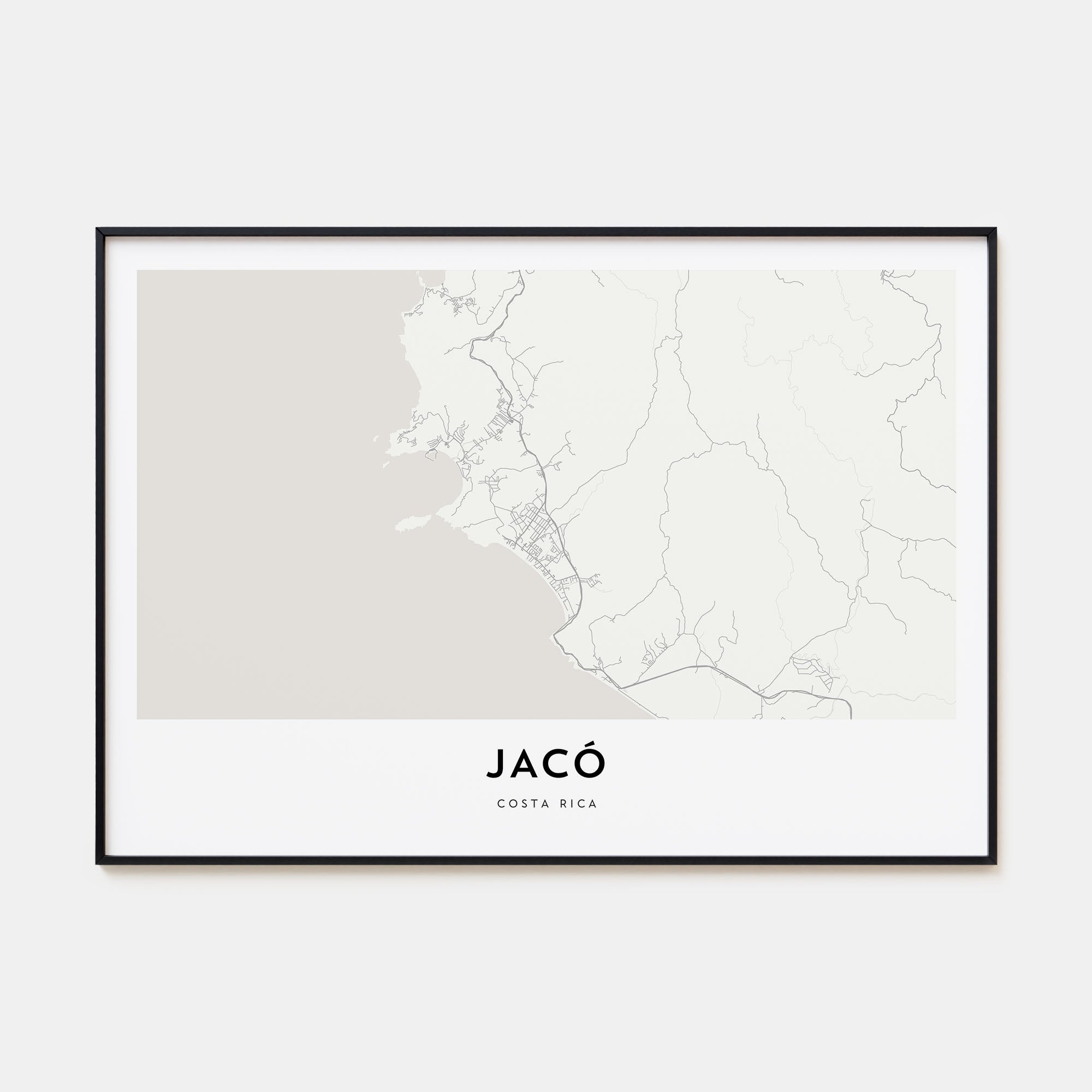 Jacó Map Landscape Poster