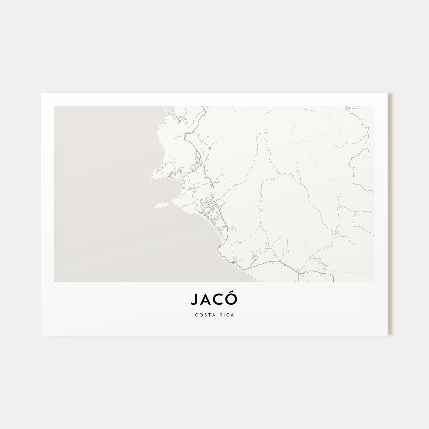 Jacó Map Landscape Poster